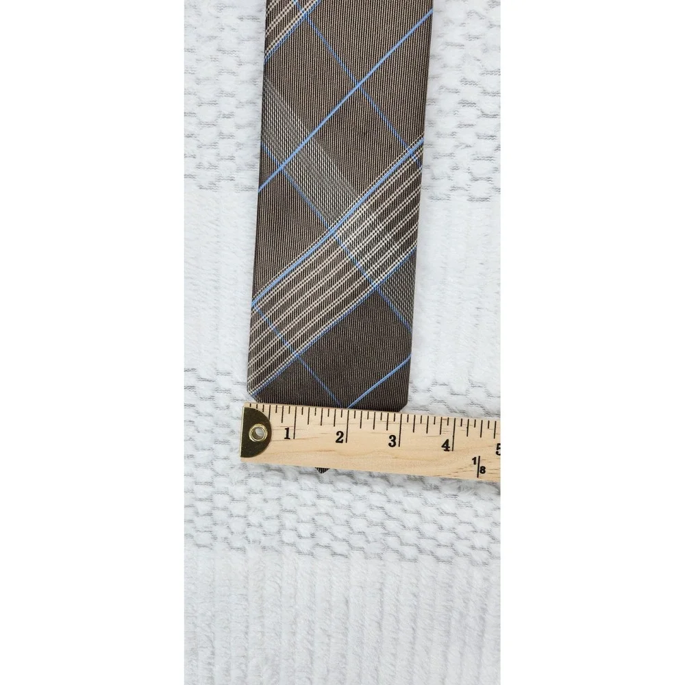 Michael Kors Mens 100% Silk Tie Blue Beige Cream Striped Classic Necktie 1040